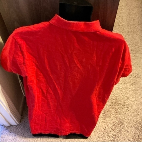 Mens used size L large red Puma polo shirt cotton logo Pre own items are as - Picture 3 of 3